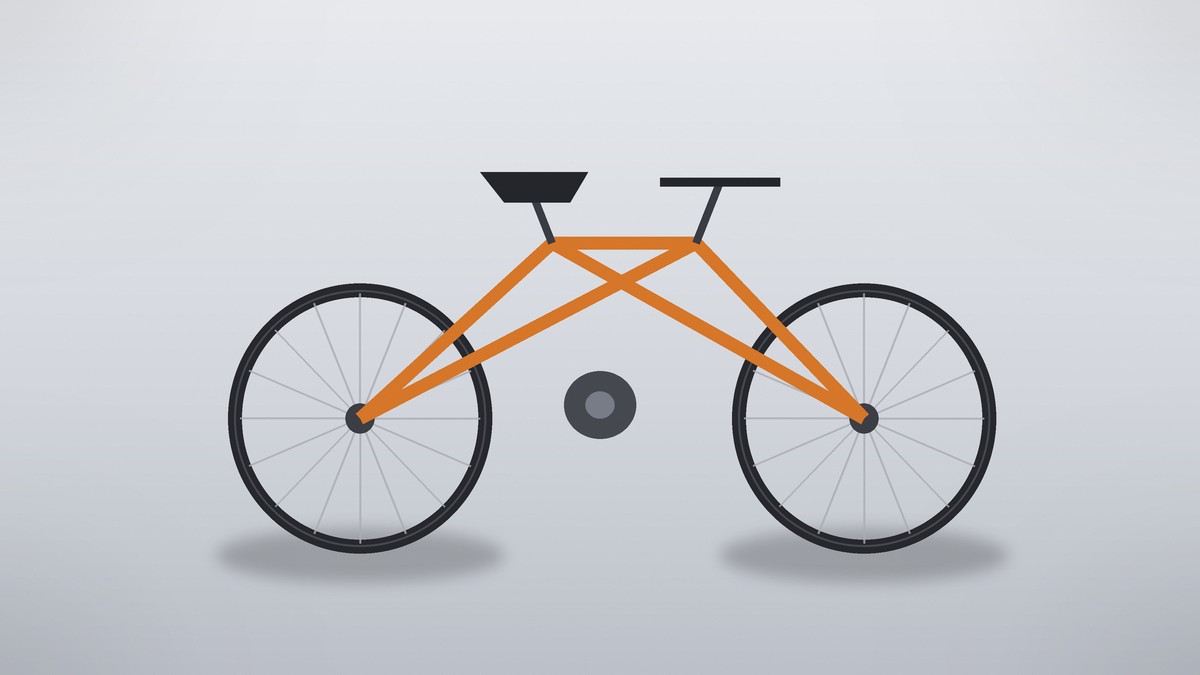 Fahrrad in einem Werkstattständer